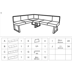 КУХНЕНСКИ ЪГЪЛ HANAM - СИВ R 10_5