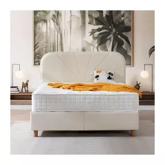 ТАПИЦАРАНА СПАЛНЯ С МАТРАК DELUX PREMIU - КРЕМ_1