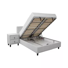 ТАПИЦИРАНА САЛНЯ С МАТРАК GRASSE 160 X 200 - СИВ 102_3