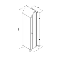 MIAMI ГАРДЕРОБ ДЕСЕН ЕДНОКРИЛЕН - БЯЛ - 2348_3