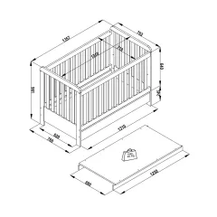 РЕГУЛИРУЕМА БЕБЕШКА КОШАРА OSLO 70 X 130_5