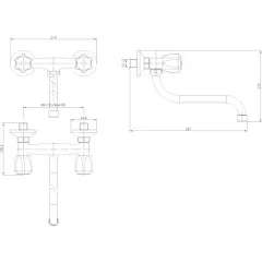 СМЕСИТЕЛ СТЕНЕН ЗА  УМИВАЛНИК ДОЛЕН ДУНАВ - 7116_1