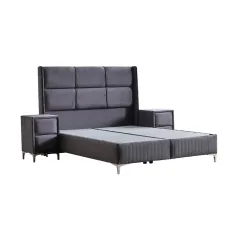 ТАПИЦИРАНА СПАЛНЯ С МАТРАК BELLA 160 X 200 - СИВ 29_1