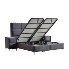 ТАПИЦИРАНА СПАЛНЯ С МАТРАК BELLA 160 X 200 - СИВ 29_2