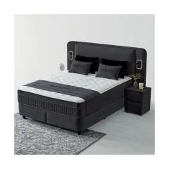 ТАПИЦИРАНА СПАЛНЯ С МАТРАК CANCUN 160 X 200 - СИВ 18_3