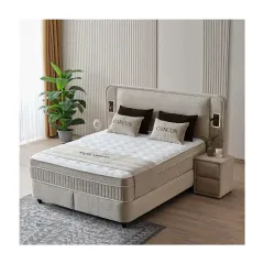 ТАПИЦИРАНА СПАЛНЯ С МАТРАК CANCUN 180 X 200 - БЕЖОВ 04_2