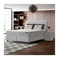 ТАПИЦИРАНА СПАЛНЯ С МАТРАК COMO 160 X 200 - СРЕБЪРЕН AN_3