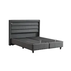 ТАПИЦИРАНА СПАЛНЯ С МАТРАК COTTON 140 X 200 - ГРАФИТ 501_3