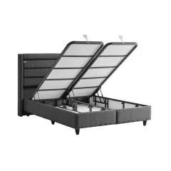 ТАПИЦИРАНА СПАЛНЯ С МАТРАК COTTON 140 X 200 - ГРАФИТ 501_4