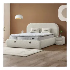 ТАПИЦИРАНА СПАЛНЯ С МАТРАК FABER 160 X 200 - СЛОНОВА КОСТ 06_3