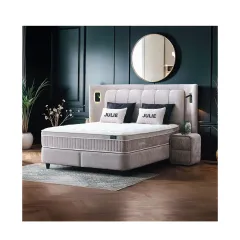 ТАПИЦИРАНА СПАЛНЯ С МАТРАК JULIE 160 X 200 - ПЕРЛА SY_3