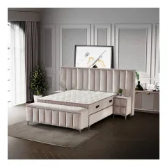 ТАПИЦИРАНА СПАЛНЯ С МАТРАК MOONLIGHT 160 X 200 - БЕЖОВ 03_3