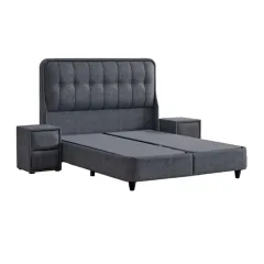 ТАПИЦИРАНА СПАЛНЯ С МАТРАК PICASSO 160 X 200 - ГРАФИТ 501_1