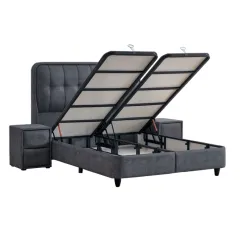 ТАПИЦИРАНА СПАЛНЯ С МАТРАК PICASSO 160 X 200 - ГРАФИТ 501_2