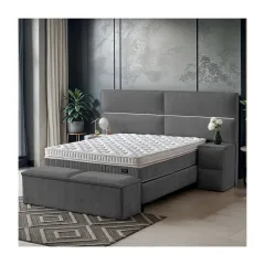 ТАПИЦИРАНА СПАЛНЯ С МАТРАК PUZZLE 180 X 200 - СИВ 16_3