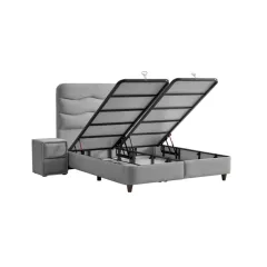 ТАПИЦИРАНА СПАЛНЯ С МАТРАК WAVE 160 X 200 - СЛОНОВА КОСТ 25_2