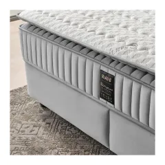 ТАПИЦИРАНА СПАЛНЯ С МАТРАК WAVE 160 X 200 - СЛОНОВА КОСТ 25_4