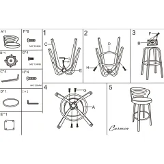 БАР СТОЛ CARMEN 4041 - БУК - КРЕМ_4