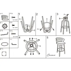 БАР СТОЛ CARMEN 4041 ОРЕХ-КРЕМ_6