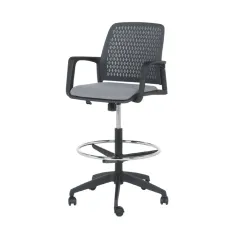 РАБОТЕН ОФИС СТОЛ 7556 - ЧЕРНА РАМКА - СИВ_2