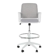 РАБОТЕН ОФИС СТОЛ 7556 W - БЯЛА РАМКА - СВЕТЛО СИВ_1