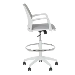 РАБОТЕН ОФИС СТОЛ 7556 W - БЯЛА РАМКА - СВЕТЛО СИВ_3