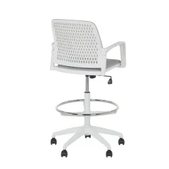 РАБОТЕН ОФИС СТОЛ 7556 W - БЯЛА РАМКА - СВЕТЛО СИВ_4