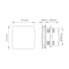 ВЕНТИЛАТОР Ф100ММ ЧЕРЕН 95М3/Ч 12W 34DB COMMEL C420-203_5