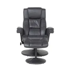 КРЕСЛО С ТАБУРЕТКА JACKY - ТЪМНО СИВ_1