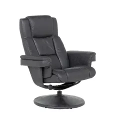 КРЕСЛО С ТАБУРЕТКА JACKY - ТЪМНО СИВ_2