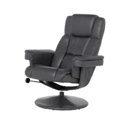 КРЕСЛО С ТАБУРЕТКА JACKY - ТЪМНО СИВ_4