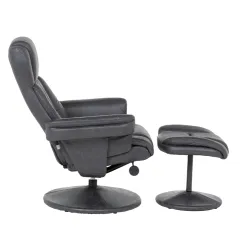 КРЕСЛО С ТАБУРЕТКА JACKY - ТЪМНО СИВ_6