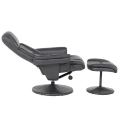 КРЕСЛО С ТАБУРЕТКА JACKY - ТЪМНО СИВ_7