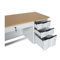 МЕТАЛНО БЮРО CARMEN CR-1310 K - СИВО / БУК_4 МЕТАЛНО БЮРО CARMEN CR-1310 K - СИВО / БУК_4