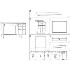 МЕТАЛНО БЮРО CARMEN CR-1310 K - СИВО / БУК_5 МЕТАЛНО БЮРО CARMEN CR-1310 K - СИВО / БУК_5