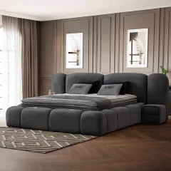 ТАПИЦИРАНА СПАЛНЯ С МАТРАК BUMBY 160 X 200 - СИВ 13_1 ТАПИЦИРАНА СПАЛНЯ С МАТРАК BUMBY 160 X 200 - СИВ 13_1