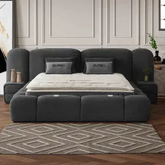 ТАПИЦИРАНА СПАЛНЯ С МАТРАК BUMBY 160 X 200 - СИВ 13_2 ТАПИЦИРАНА СПАЛНЯ С МАТРАК BUMBY 160 X 200 - СИВ 13_2