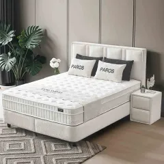 ТАПИЦИРАНА СПАЛНЯ С МАТРАК PAROS 180 X 200 - КРЕМ AN_1