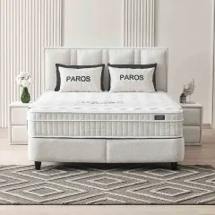 ТАПИЦИРАНА СПАЛНЯ С МАТРАК PAROS 180 X 200 - КРЕМ AN_2