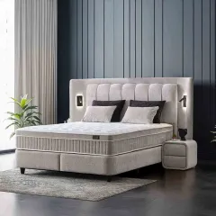 ТАПИЦИЛАНА СПАЛНЯ С МАТРАК JULIE 140 X 200 - ПЕРЛА SY_1