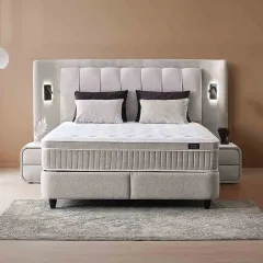 ТАПИЦИЛАНА СПАЛНЯ С МАТРАК JULIE 140 X 200 - ПЕРЛА SY_2