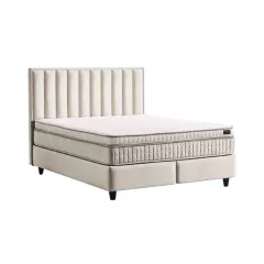ТАПИЦИРАНА СПАЛНЯ С МАТРАК PERRY LUX 160 X 200 - КРЕМ 01_0