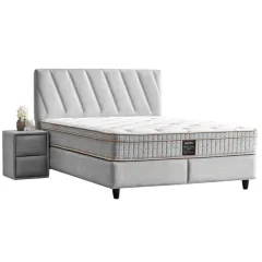 ТАПИЦИРАНА СПАЛНЯ С МАТРАК SIESTA 160 X 200 - СВЕТЛОСИВ 21_0