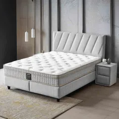 ТАПИЦИРАНА СПАЛНЯ С МАТРАК SIESTA 160 X 200 - СВЕТЛОСИВ 21_3