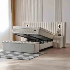 ТАПИЦИРАНА СПАЛНЯ С МАТРАК FLORIDA 160 X 200 - КРЕМ 01_1 ТАПИЦИРАНА СПАЛНЯ С МАТРАК FLORIDA 160 X 200 - КРЕМ 01_1