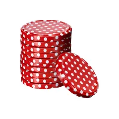 КАПАЧКИ ЗА БУРКАН Ф82 - 10БР. ЧЕРВЕНИ ТОЧКИ /  С82_2
