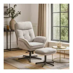 КРЕСЛО С ТАБУРЕТКА ANDREA - СВЕТЛОСИВО_1