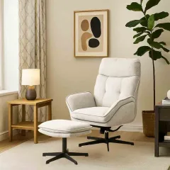 КРЕСЛО С ТАБУРЕТКА ANDREA - ШАМПАНСКО_1