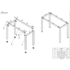 МЕТАЛНА РАМКА ЗА БЮРО CARMEN CR-1903 GR - ЧЕРНА_5