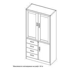 МЕТАЛЕН ШКАФ CARMEN CR-1278 E L SAND - ГРАФИТ_7